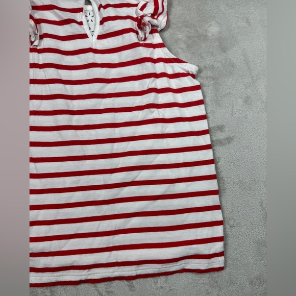 Crewcuts J.Crew Factory Girls Eyelet Floral Lace Red White Striped Tank Size 10 - Picture 11 of 14